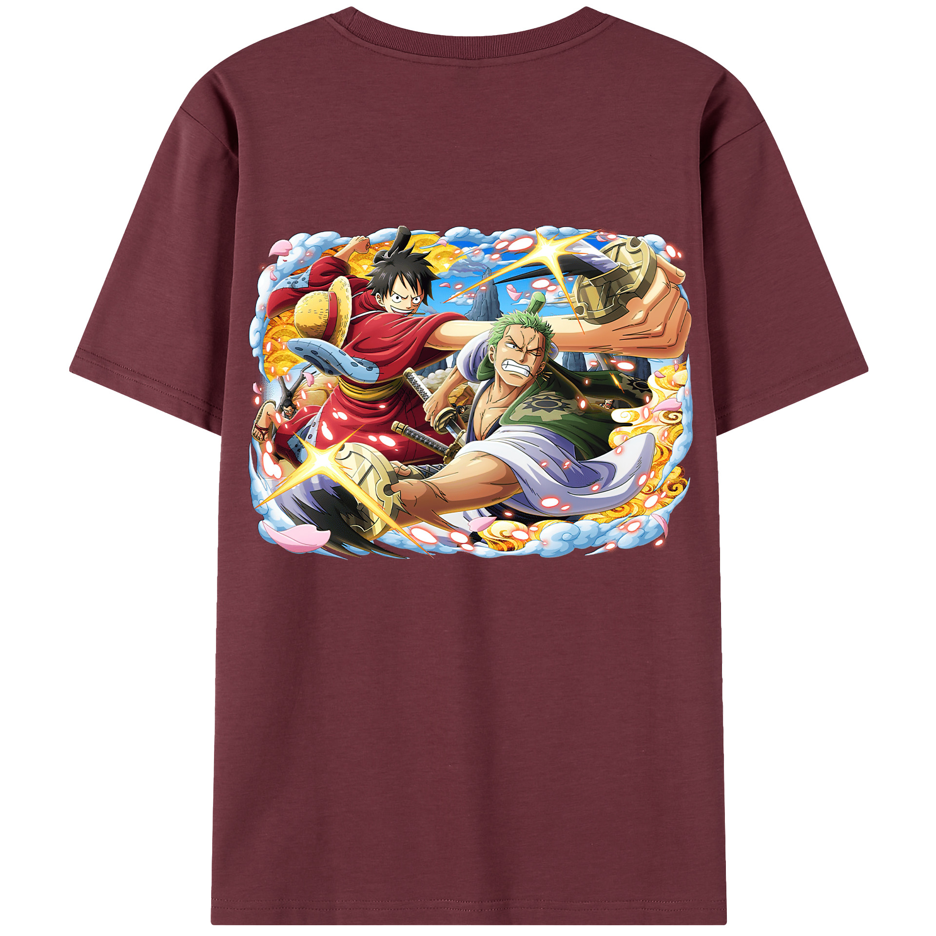 ワンピース モンキー・D・ルフィ ONE PIECE Monkey D. Luffy 綿100％半袖Tシャツ（背面プリント）